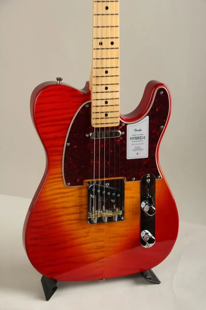 Fender 2024 Collection Made in Japan Hybrid II Telecaster Flame Sunset Orange Transparent - Image 4