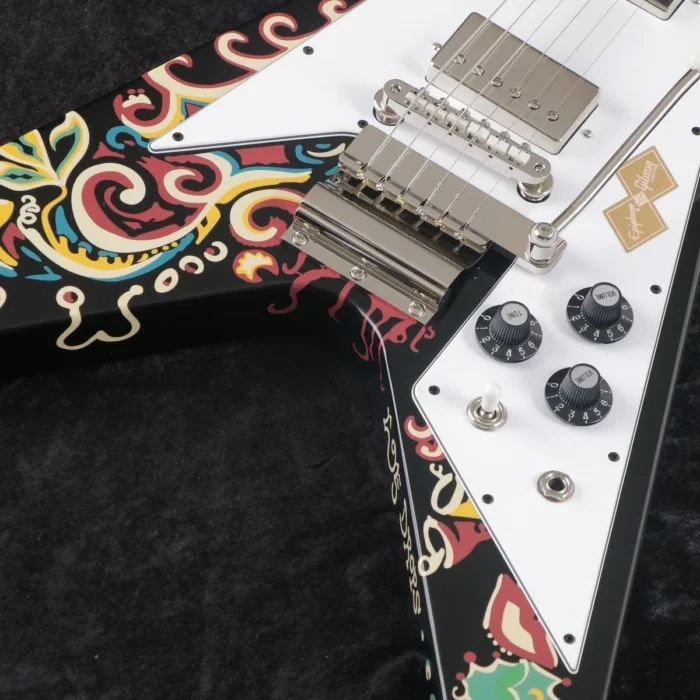 Epiphone Flying V Ebony by Gibson custom Jimi Hendrix (Love Drops) - Image 11