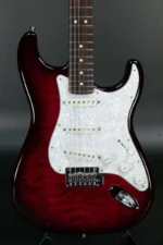 Fender MIJ  Ishubashi FSR Hybrid II Strat Rosewood (Transparent Red Burst) - Image 3