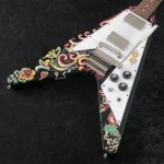 Epiphone Flying V Ebony by Gibson custom Jimi Hendrix (Love Drops) - Image 2