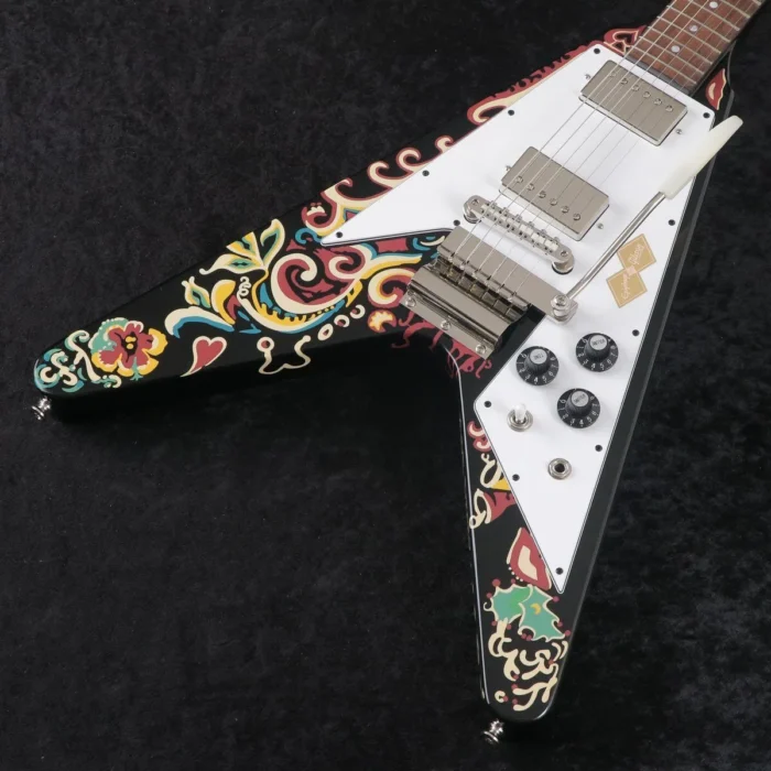 Epiphone Flying V Ebony by Gibson custom Jimi Hendrix (Love Drops) - Image 2