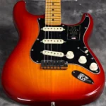 Fender American Ultra Luxe Stratocaster with Maple FB (Plasma Red Burst) - Image 3